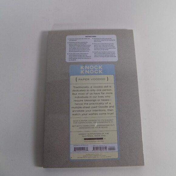 NEW Paper Voodoo Doll by Knock Knock Note Pads Sealed Stationery 9x6 60 sheets - Picture 2 of 2